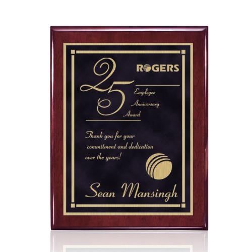 Plaque Awards - Retirement Plaques - Oakleigh/Contempo Plaque - Rosewood/Black