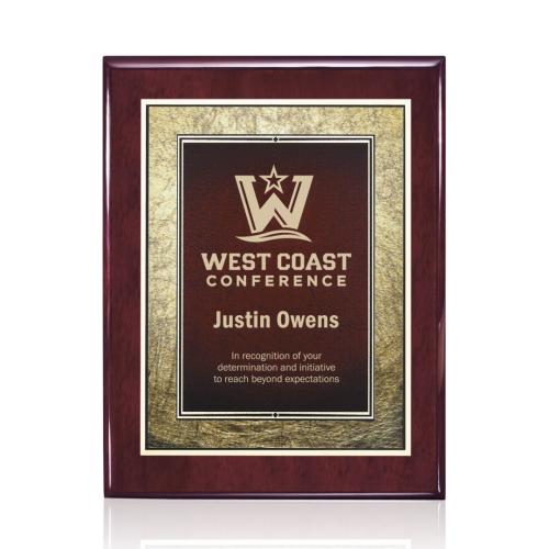 Plaque Awards - Retirement Plaques - Oakleigh/Tamara Plaque - Rosewood/Burgundy 