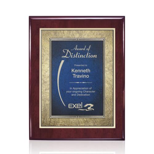 Plaque Awards - Retirement Plaques - Oakleigh/Tamara Plaque - Rosewood/Blue