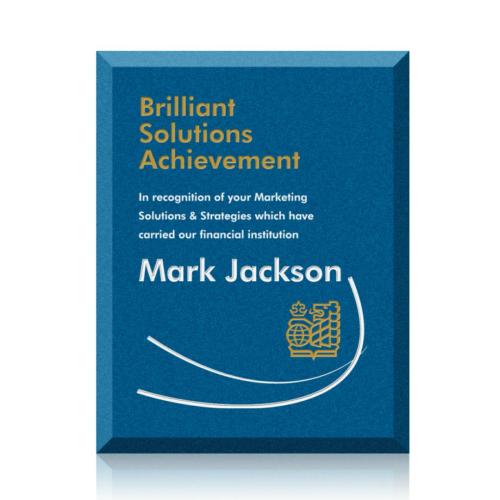 Recognition Awards - Glass Awards - Rollinson Plaque - Blue