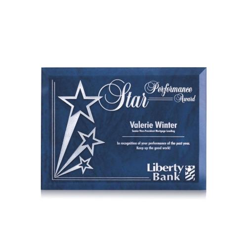 Recognition Awards - Glass Awards - Dunsmore Plaque - Blue