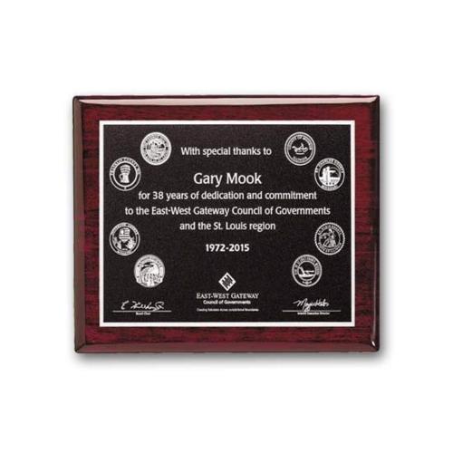 Plaque Awards - Perpetual Plaques - Photocast Plaque - Rosewood     