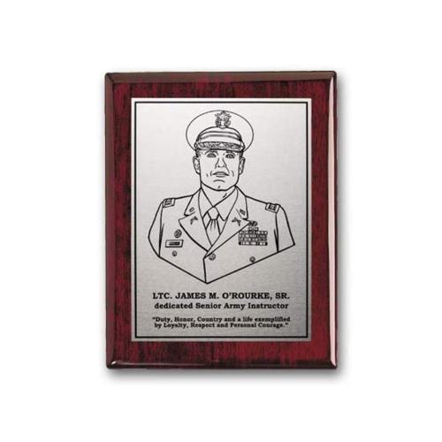 Plaque Awards - Retirement Plaques - Etch/Oxidized Plaq - Rosewood