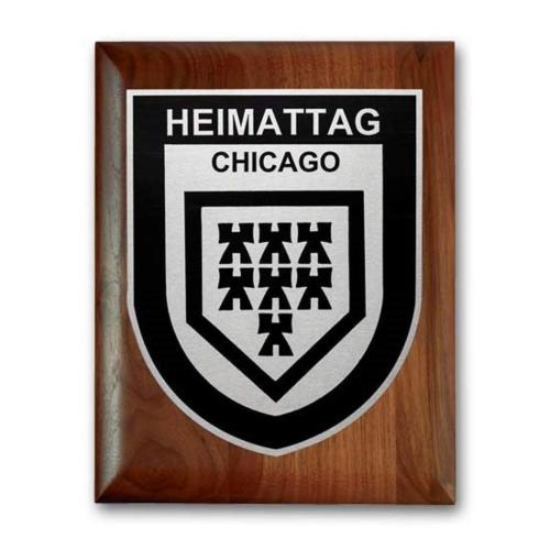 Plaque Awards - Retirement Plaques - Etch/Oxidized Plaq - Walnut Rolled Edge