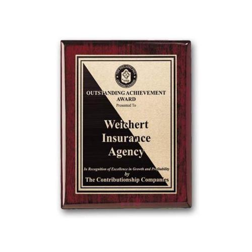 Plaque Awards - Retirement Plaques - Etch/Antiqued Plaq - Rosewood
