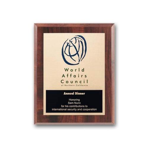 Etch/Colorfill Plaq - Walnut Finish Plaque Awards - Full Color Plaques - Etch/Colorfill Plaq - Walnut Finish