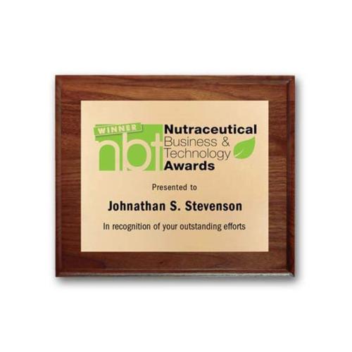 Plaque Awards - Full Color Plaques - Screenprint Brass - Walnut Cove Edge   