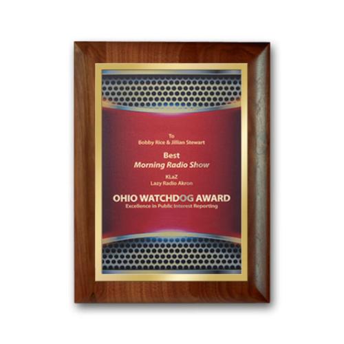 Plaque Awards - Full Color Plaques - SpectraPrint™ Plaque - Rolled Edge Gold