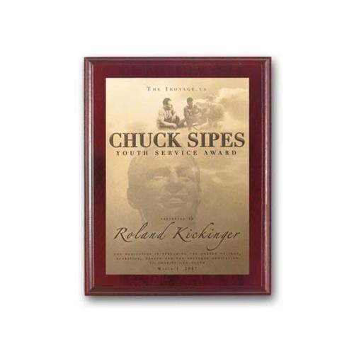 Plaque Awards - Photo Plaques - Metal Photo Plaq - Mahogany
