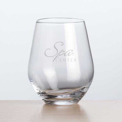 Corporate Gifts - Barware - Wine & Champagne - Wine Glasses - Stemless - Reina Stemless Wine - Deep Etch