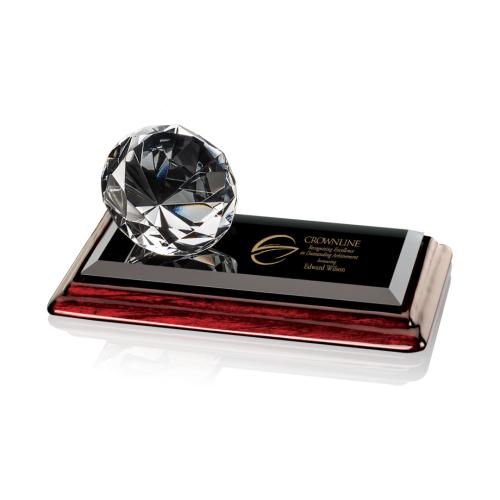 Recognition Awards - Crystal Awards - Gemstone Award on Rosewood - Diamond
