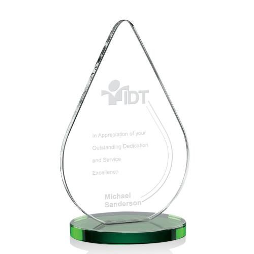 Recognition Awards - Crystal Awards - Glenhazel Award - Green