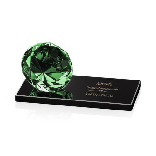 Recognition Awards - Crystal Awards - Gemstone Award on Black - Emerald