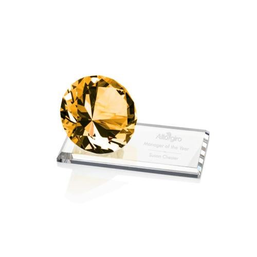 Recognition Awards - Crystal Awards - Gemstone Award on Starfire - Amber