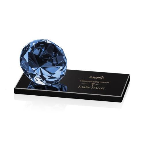 Recognition Awards - Crystal Awards - Gemstone Award on Black - Sapphire