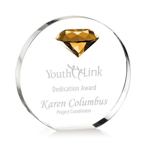 Recognition Awards - Crystal Awards - Anastasia Gemstone Award - Amber