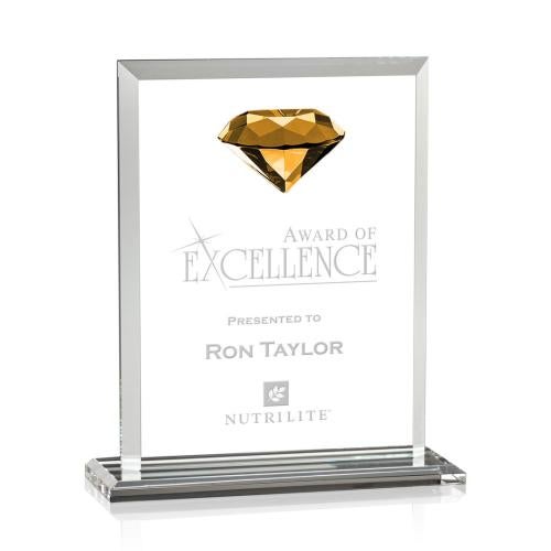 Recognition Awards - Crystal Awards - Sanford Gemstone Award - Amber