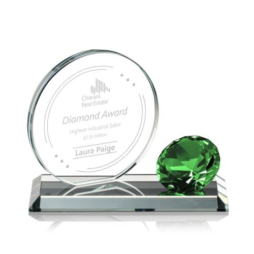 Recognition Awards - Crystal Awards - Encarna Gemstone Award - Emerald
