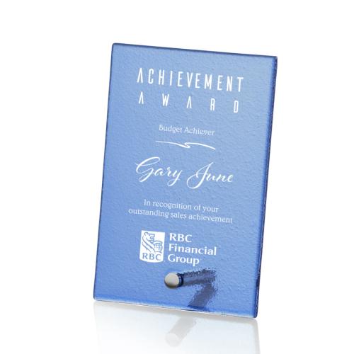 Recognition Awards - Glass Awards - Atchison Blue Rectangle Award - Silver