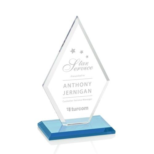 Recognition Awards - Crystal Awards - Tuscany Award - Sky Blue