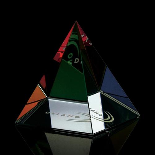 Recognition Awards - Crystal Awards - Colored Pyramid Award