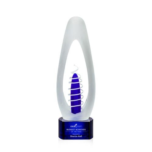 Recognition Awards - Glass Awards - Art Glass Awards - Aspetti Award - Blue