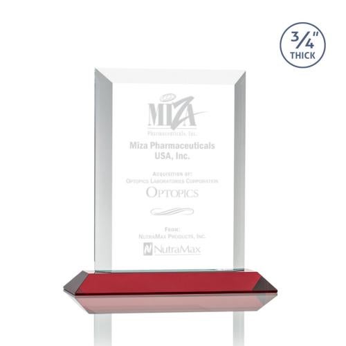 Recognition Awards - Crystal Awards - Harrington Award - Red 