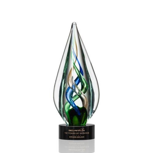 Recognition Awards - Glass Awards - Art Glass Awards - Mulino Award - Black 