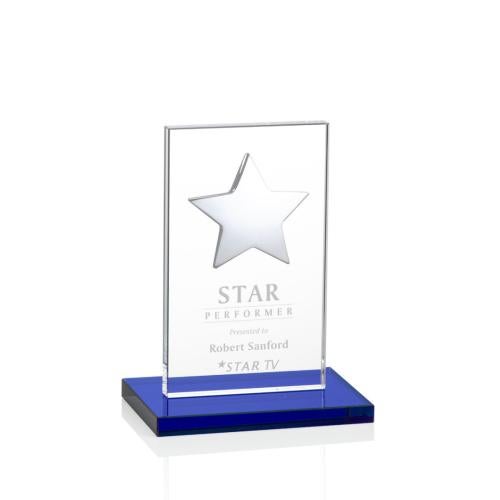 Dallas Star Award - Blue/Silver Recognition Awards - Crystal Awards - Dallas Star Award - Blue/Silver