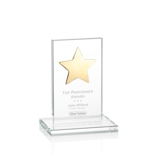 Recognition Awards - Crystal Awards - Dallas Star Award - Clear/Gold