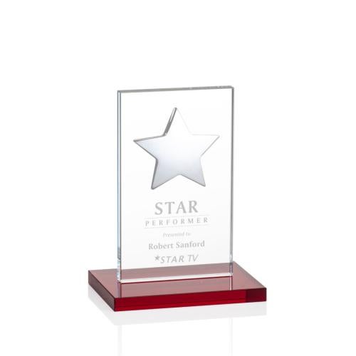 Dallas Star Award - Red/Silver Recognition Awards - Crystal Awards - Dallas Star Award - Red/Silver