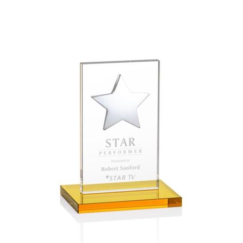 Recognition Awards - Crystal Awards - Dallas Star Award - Amber/Silver