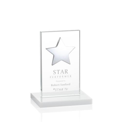 Recognition Awards - Crystal Awards - Dallas Star Award - White/Silver