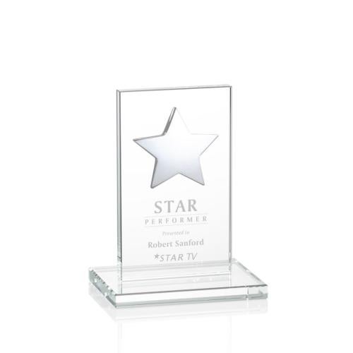 Recognition Awards - Crystal Awards - Dallas Star Award - Clear/Silver 