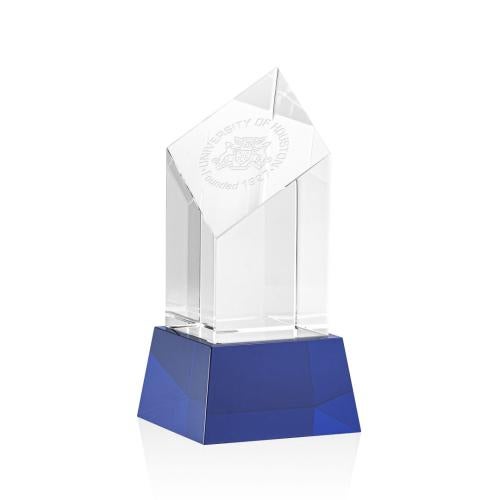 Recognition Awards - Crystal Awards - Barone Award on Base - Blue