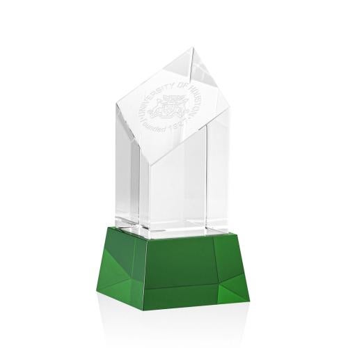 Recognition Awards - Crystal Awards - Barone Award on Base - Green