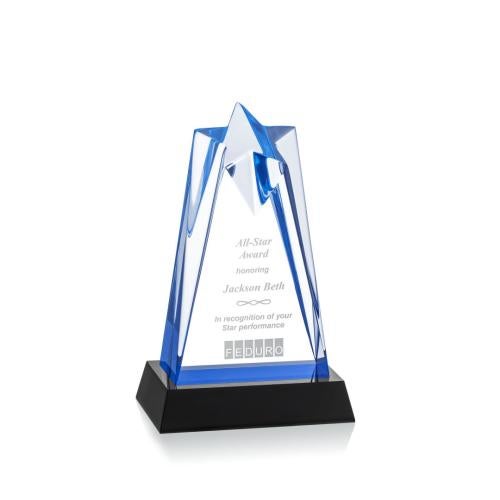 Recognition Awards - Acrylic Awards - Rosina Star Award on Base - Blue