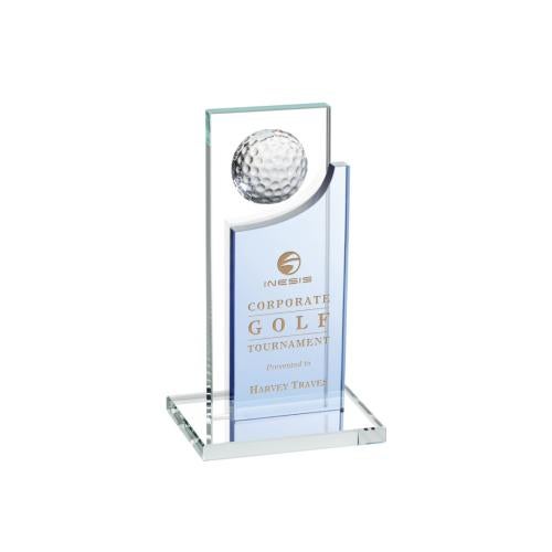 Recognition Awards - Crystal Awards - Redmond Golf Award - Sky Blue
