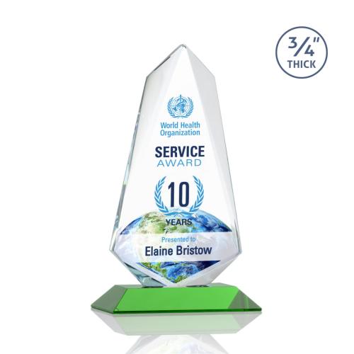 Recognition Awards - Crystal Awards - Sheridan VividPrint™ Award - Green 