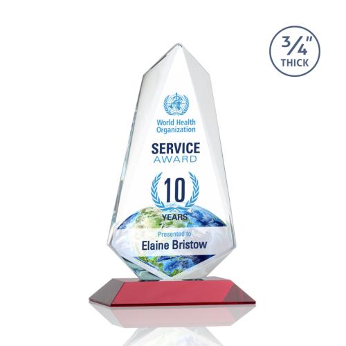 Recognition Awards - Crystal Awards - Sheridan VividPrint™ Award - Red 