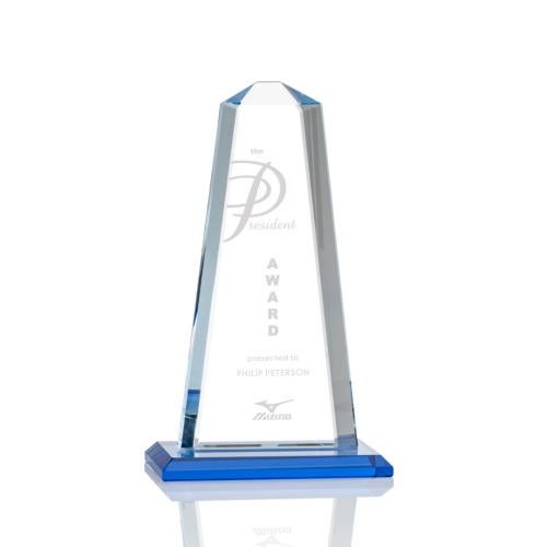 Recognition Awards - Crystal Awards - Pinnacle Award - Sky Blue