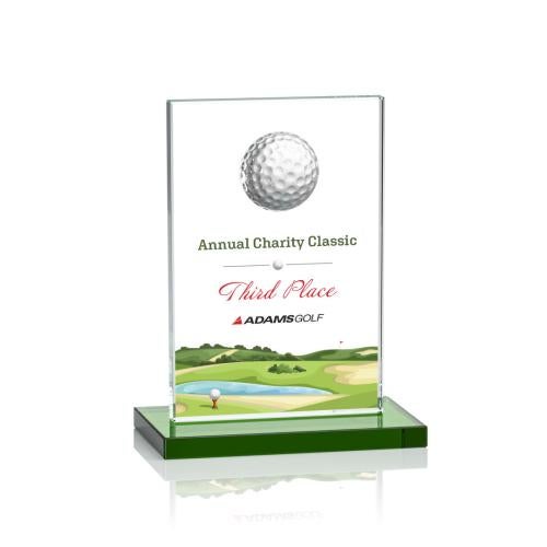 Recognition Awards - Crystal Awards - Cumberland VividPrint™ Golf Award - Green 