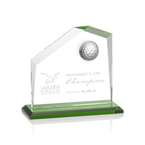 Recognition Awards - Crystal Awards - Andover Golf Award - Green 