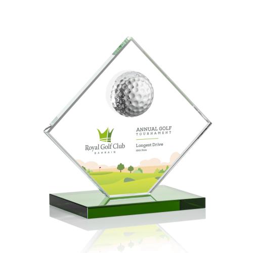 Recognition Awards - Crystal Awards - Barrick Golf  VividPrint™ Award - Green 