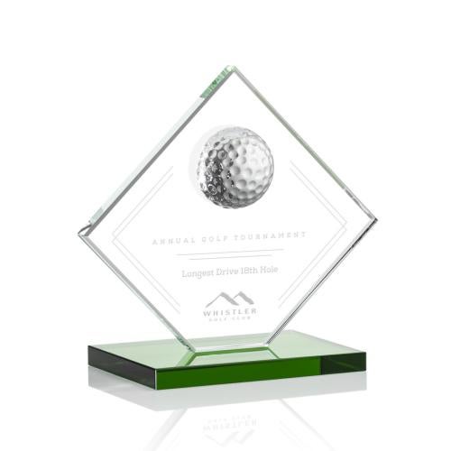 Recognition Awards - Crystal Awards - Barrick Golf Award - Green 