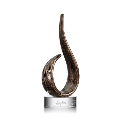 Recognition Awards - Glass Awards - Art Glass Awards - Golden Blaze Award - Clear