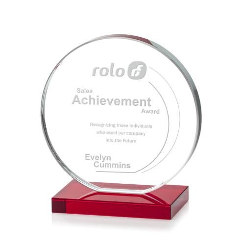 Recognition Awards - Crystal Awards - Victoria Award - Red