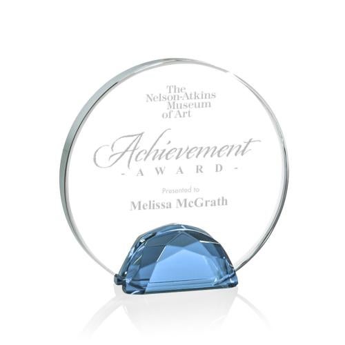 Recognition Awards - Crystal Awards - Galveston Award - Sky Blue