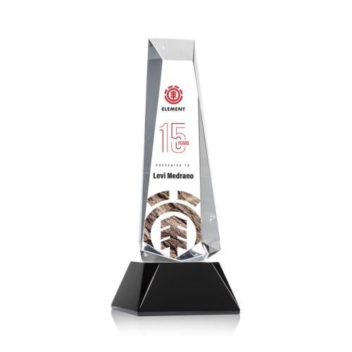 Recognition Awards - Crystal Awards - Rustern Obelisk VividPrint™ Award on Base - Black