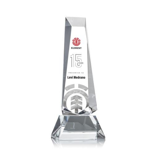 Rustern Obelisk VividPrint™ Award on Base - Clear Recognition Awards - Crystal Awards - Rustern Obelisk VividPrint™ Award on Base - Clear